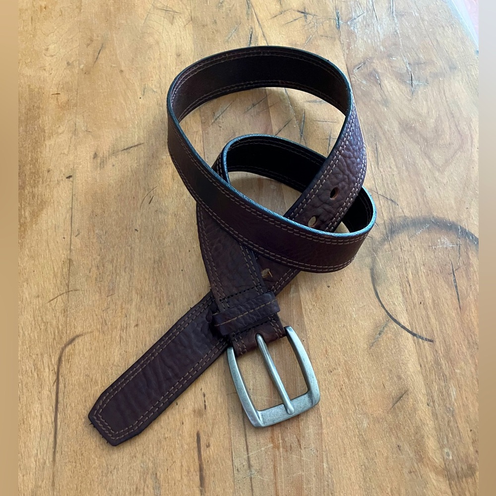 🤩2/15$🤩 Landes Brown Pebbled Leather Belt - Size 38